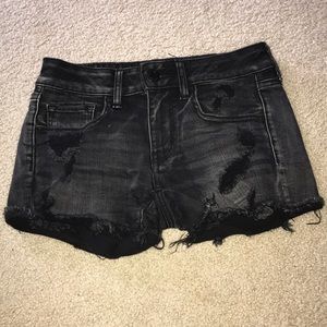 Black ripped AE shorts!